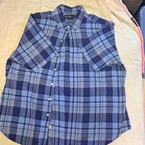 Ralph Lauren Navy and Light Blue Plaid Shirt